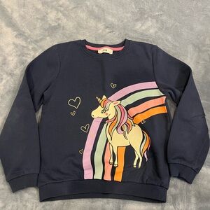 Navy Unicorn Kids Sweatshirt Fleece